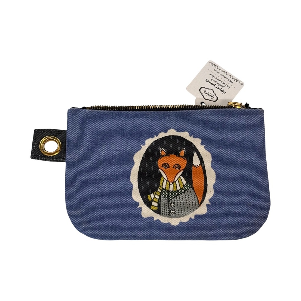 Danica Studio Zip Pouch Small Fox Cameo 7" x 4.5"  100% Cotton New